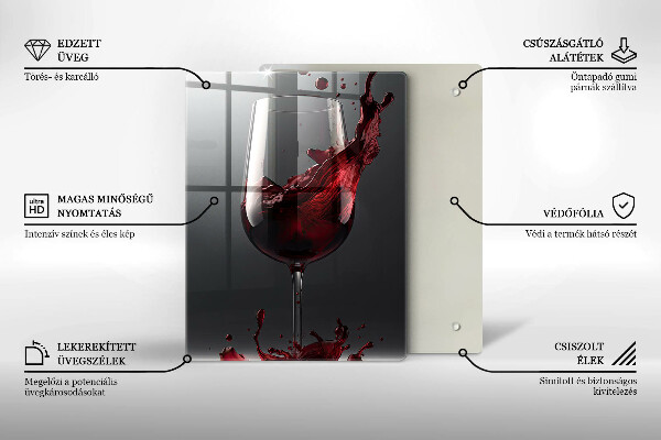 Glass worktop saver Red wine in a glass