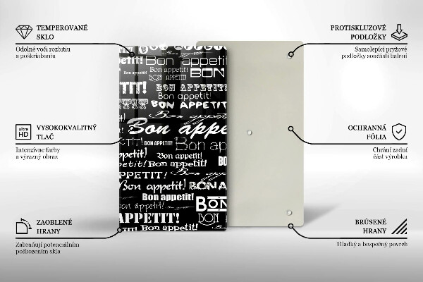 Cutting board Kitchen text Bon Appetit