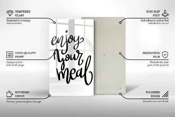 Glass worktop saver The inscription Enjoy Yout Meal