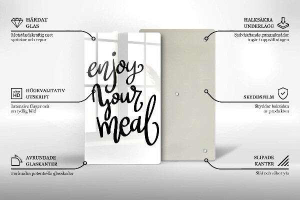 Glass worktop saver The inscription Enjoy Yout Meal