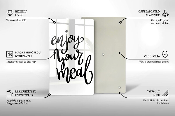 Glass worktop saver The inscription Enjoy Yout Meal