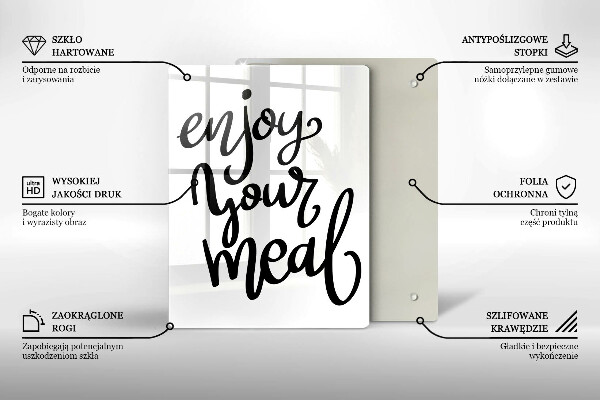 Glass worktop saver The inscription Enjoy Yout Meal