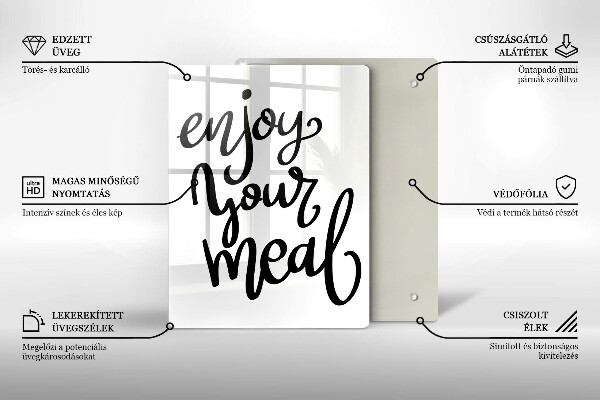 Glass worktop saver The inscription Enjoy Yout Meal