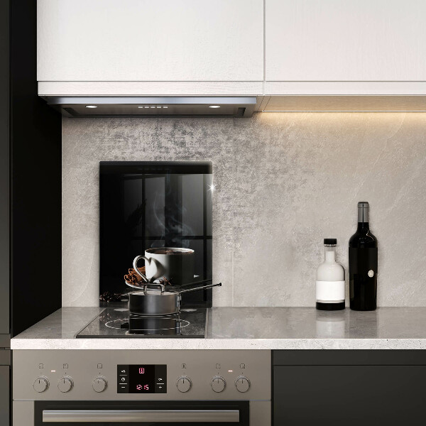 Cutting board A cup of hot coffee