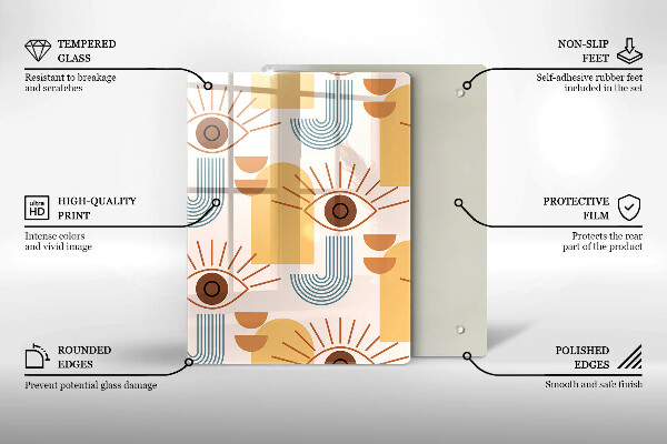 Cutting board Boho pattern eyes