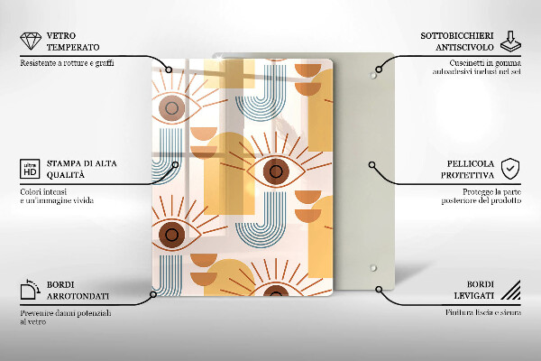 Cutting board Boho pattern eyes