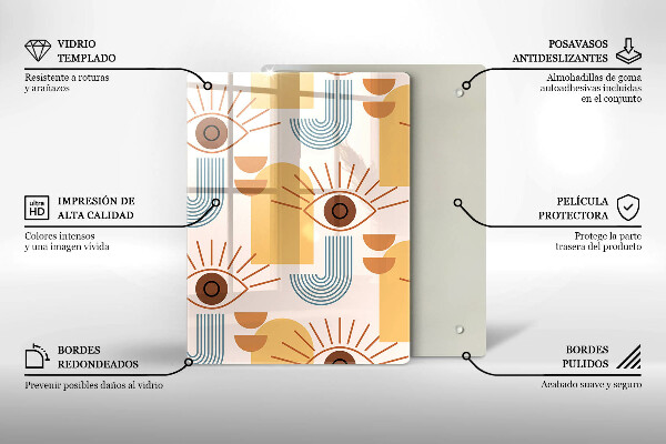 Cutting board Boho pattern eyes