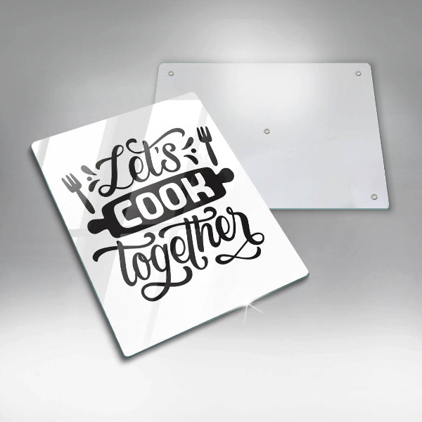 Cutting board The inscription Let's Cook Together