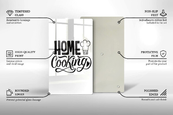 Cutting board Home Cooking inscription