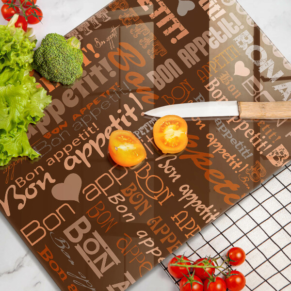 Cutting board Text Bon Appetit