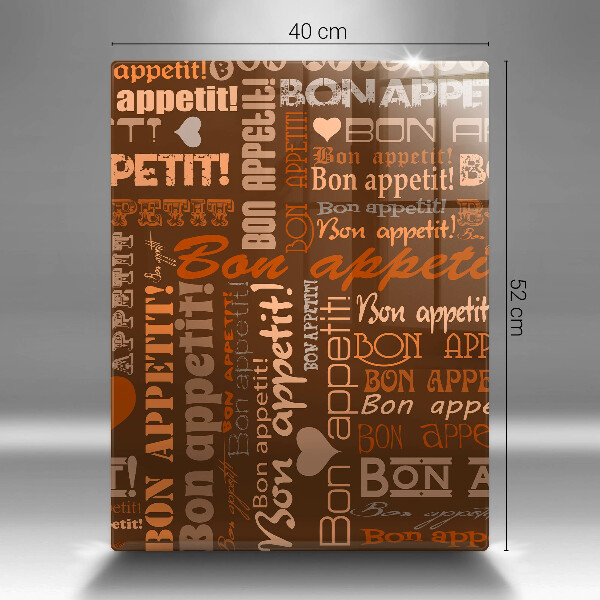 Cutting board Text Bon Appetit