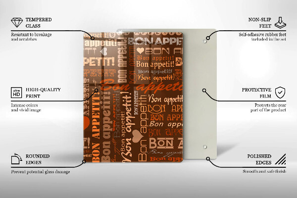 Cutting board Text Bon Appetit