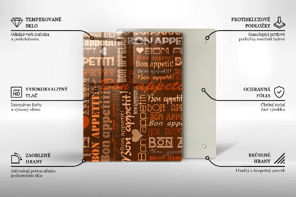 Cutting board Text Bon Appetit