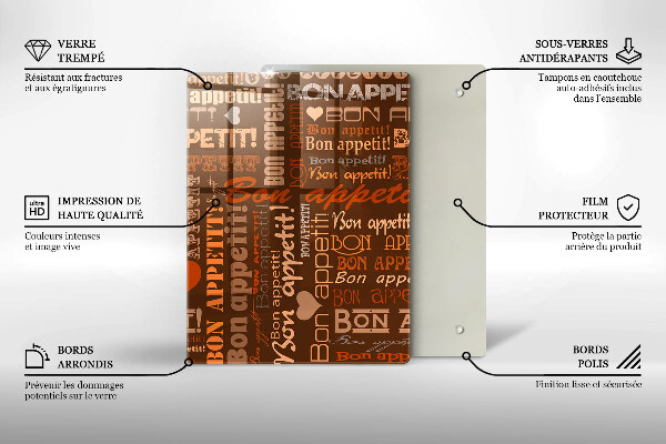 Cutting board Text Bon Appetit