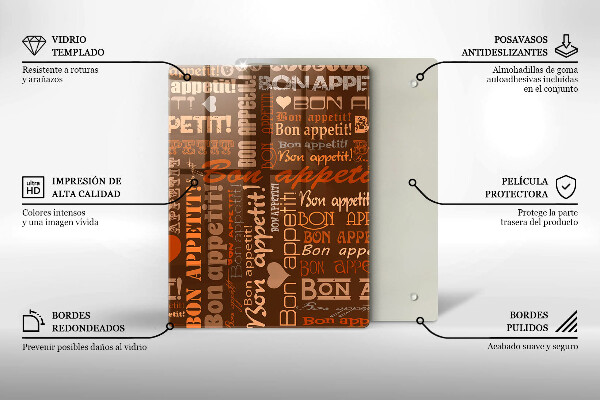 Cutting board Text Bon Appetit