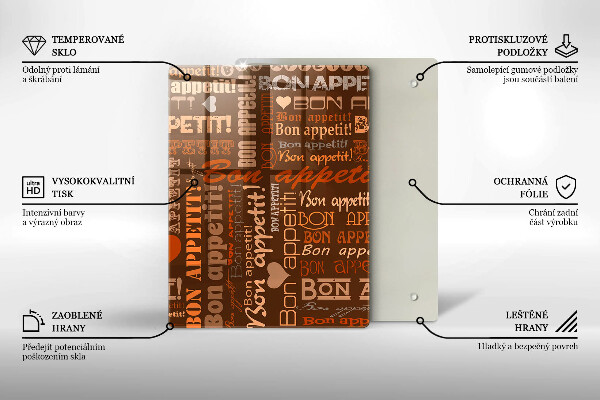 Cutting board Text Bon Appetit