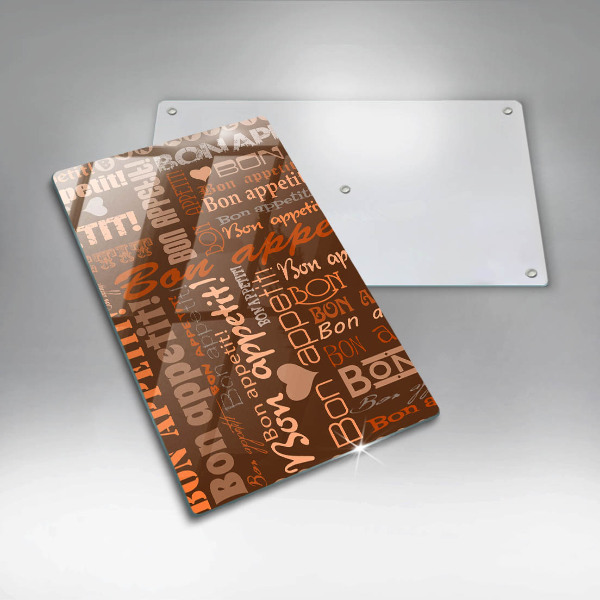 Cutting board Text Bon Appetit