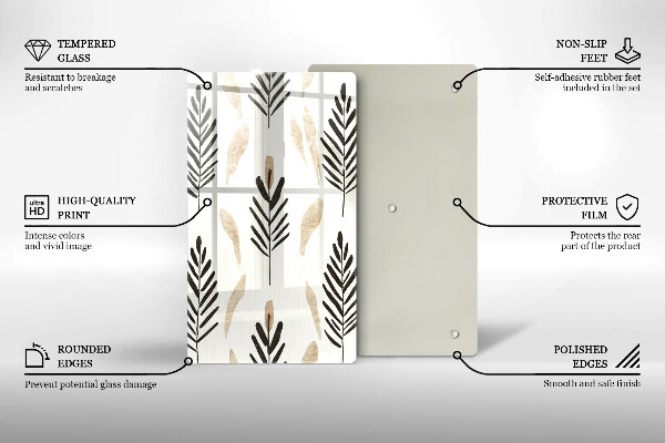 Glass worktop saver Boho plants