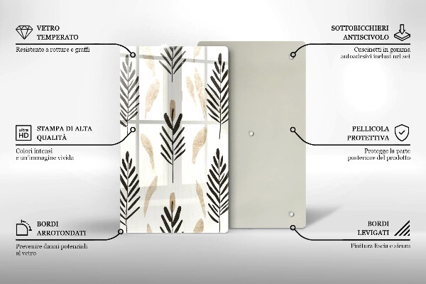 Glass worktop saver Boho plants