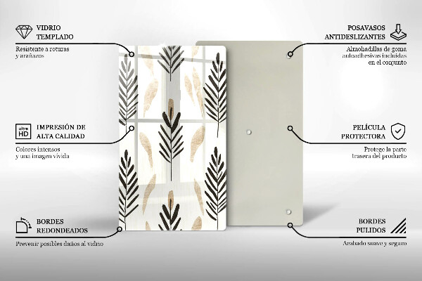 Glass worktop saver Boho plants