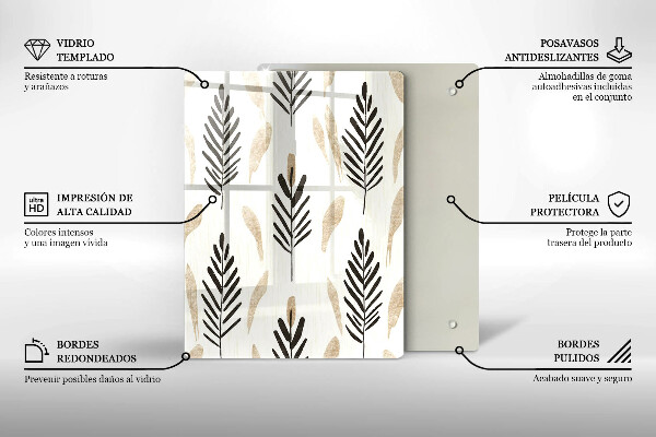 Glass worktop saver Boho plants