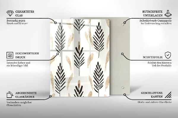 Glass worktop saver Boho plants