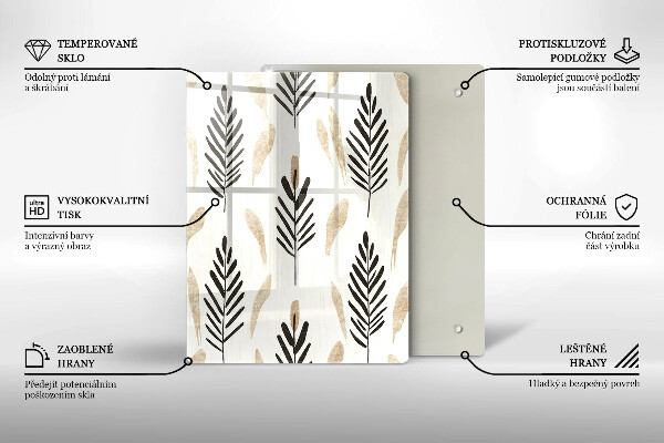 Glass worktop saver Boho plants