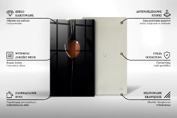 Glass worktop saver Spoon of chocolate