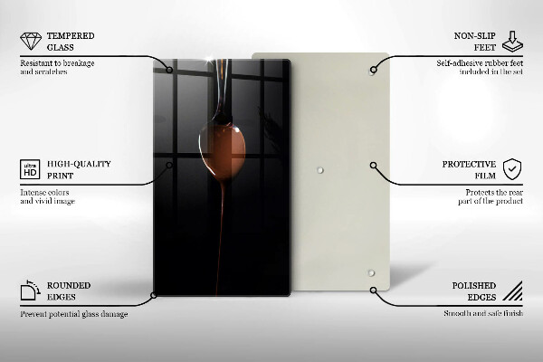 Glass worktop saver Spoon of chocolate