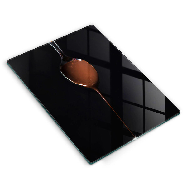 Glass worktop saver Spoon of chocolate
