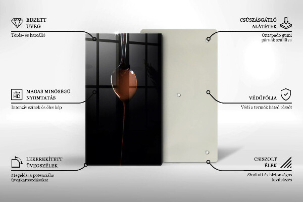 Glass worktop saver Spoon of chocolate