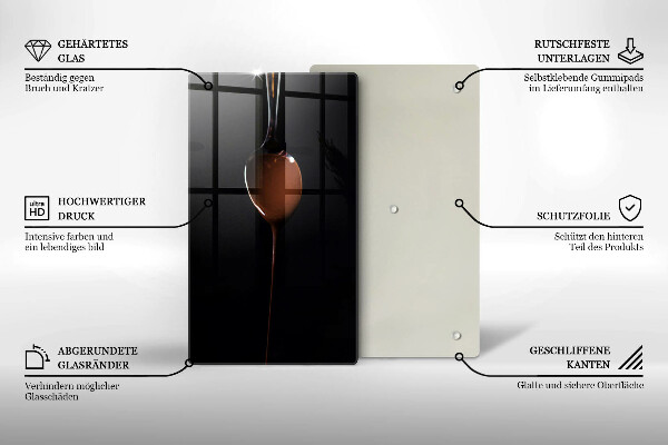 Glass worktop saver Spoon of chocolate