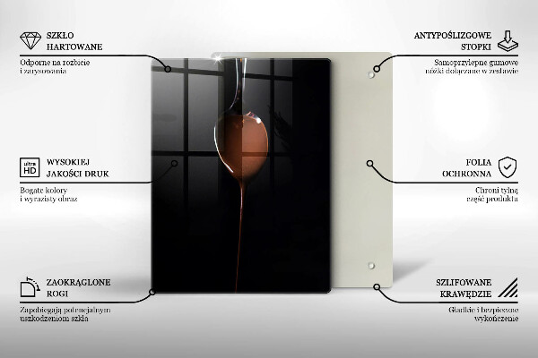 Glass worktop saver Spoon of chocolate