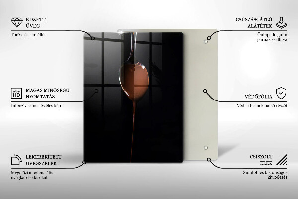 Glass worktop saver Spoon of chocolate