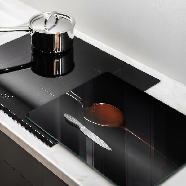 Glass worktop saver Spoon of chocolate