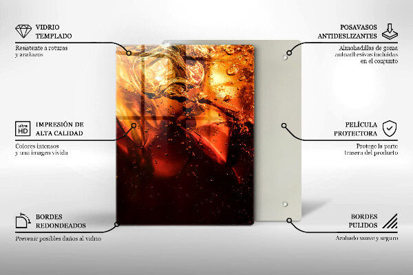 Glass worktop saver Cola drink with ice