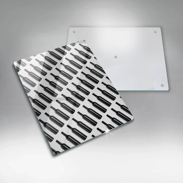 Glass worktop saver Black bottles of wine