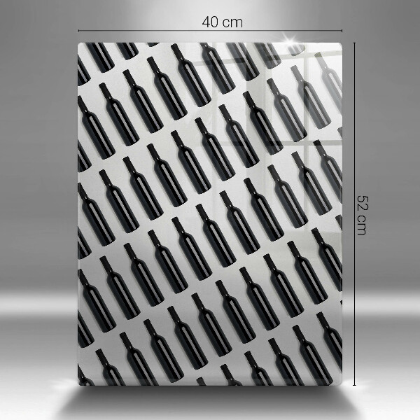 Glass worktop saver Black bottles of wine