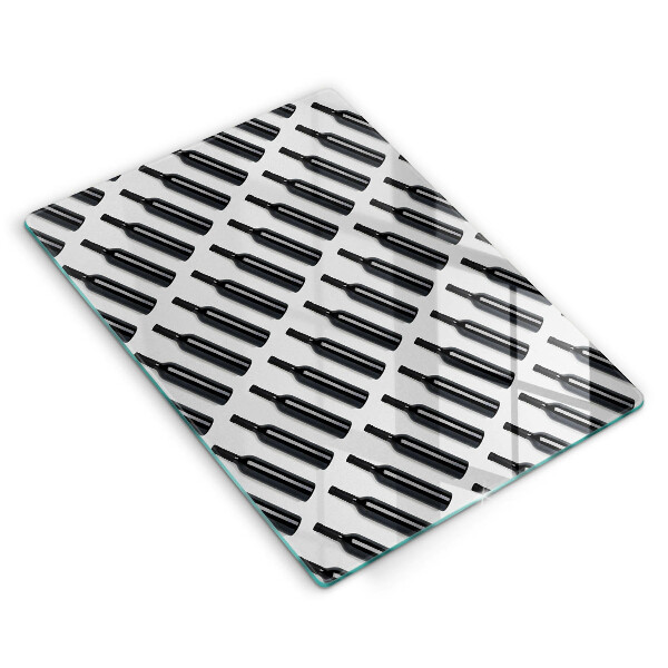 Glass worktop saver Black bottles of wine