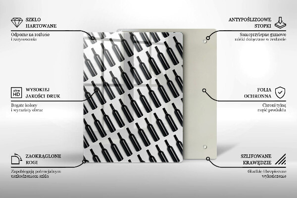 Glass worktop saver Black bottles of wine