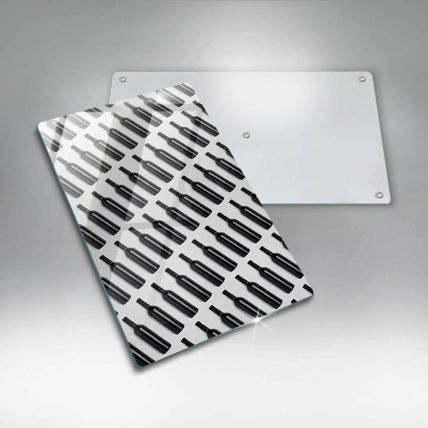 Glass worktop saver Black bottles of wine