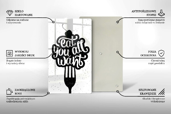 Glass worktop saver The inscription Eat You All Want