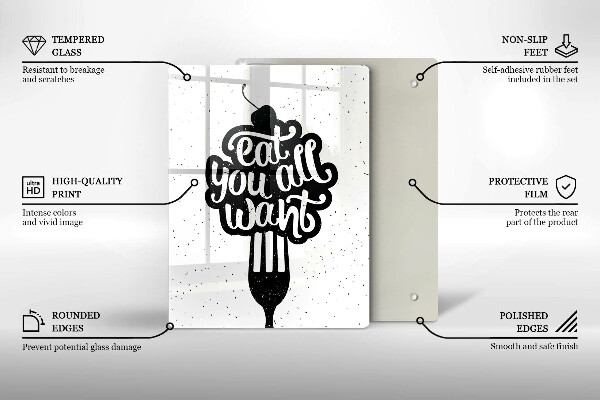 Glass worktop saver The inscription Eat You All Want