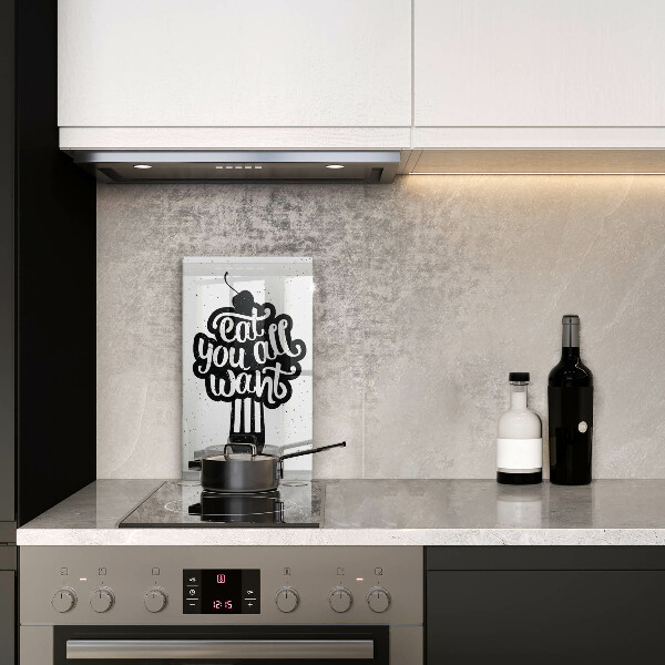 Glass worktop saver The inscription Eat You All Want