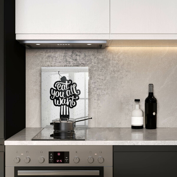 Glass worktop saver The inscription Eat You All Want