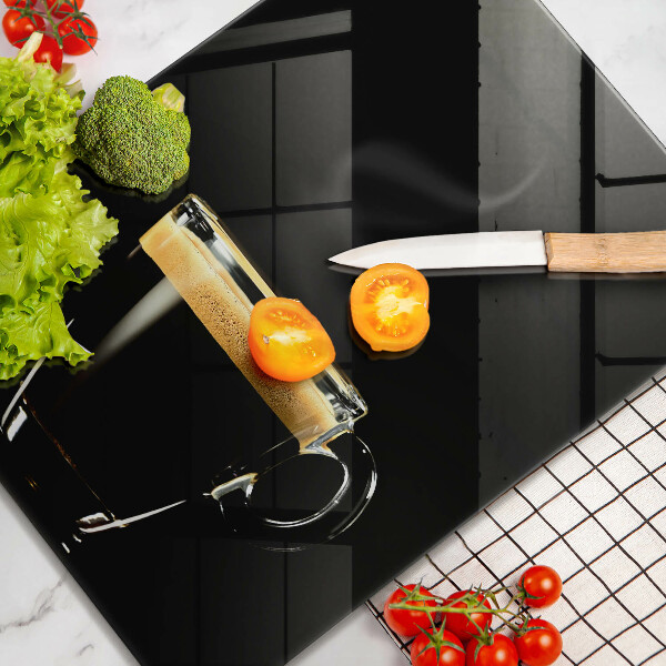 Glass worktop saver A glass of black coffee