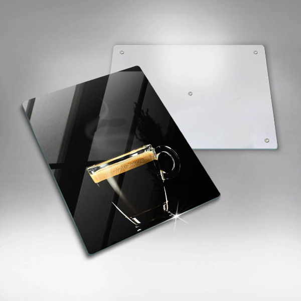 Glass worktop saver A glass of black coffee