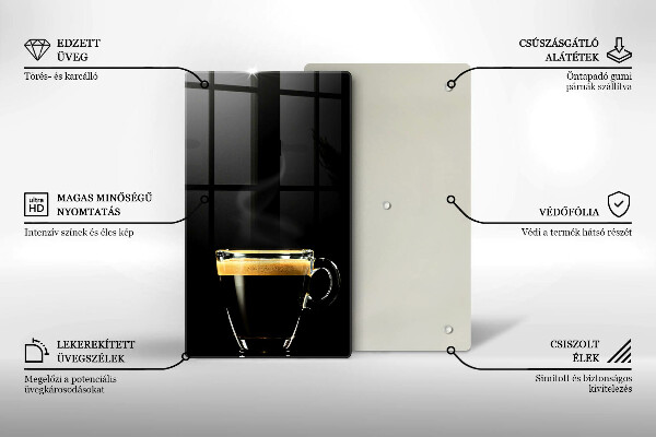 Glass worktop saver A glass of black coffee