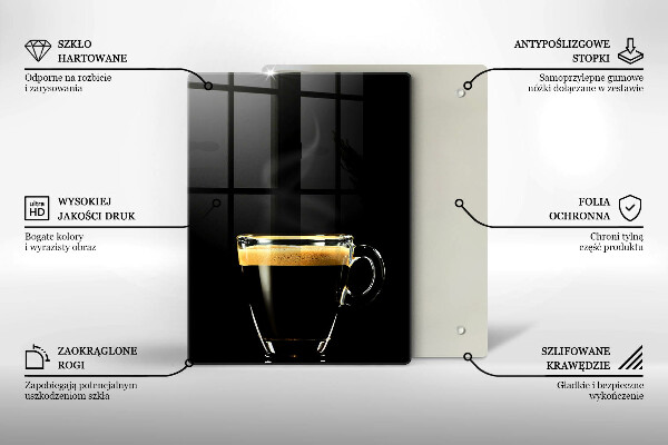 Glass worktop saver A glass of black coffee