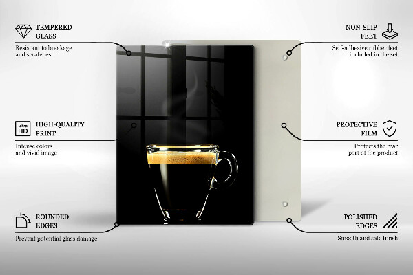 Glass worktop saver A glass of black coffee